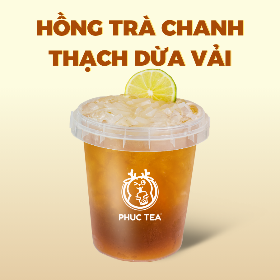 Hồng Trà Chanh Thạch Dừa Vải (Xô 1 Lít)