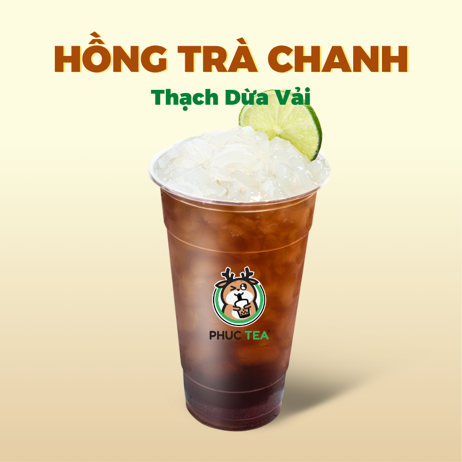 Hồng Trà Chanh Thạch Dừa Vải (Size M)