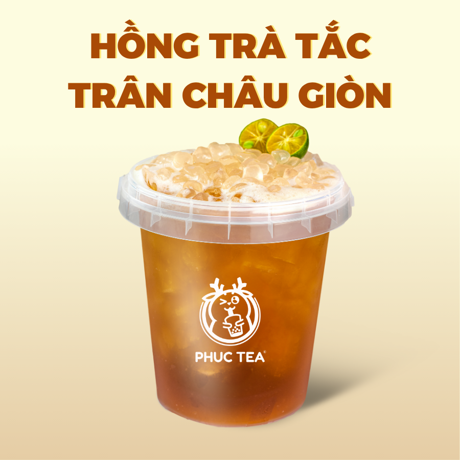 Hồng Trà Tắc Trân Châu Giòn (Xô 1 Lít)
