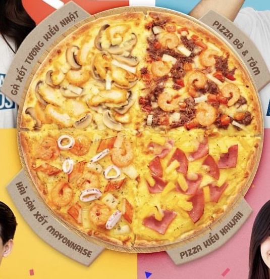 Pizza mix 4 vị size L 28cm