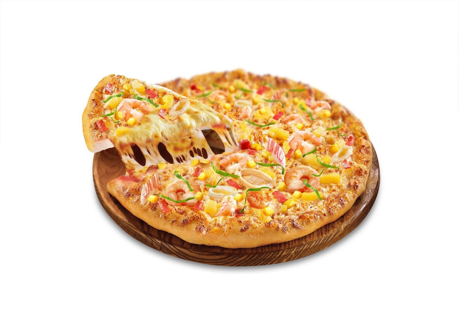 Pizza hải sản (tôm, mực, thanh cua, hành tây Size M 24cm