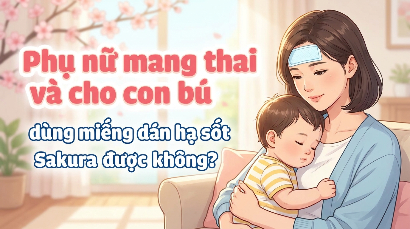 Phụ nữ mang thai và cho con bú dùng miếng dán hạ sốt Sakura được không?