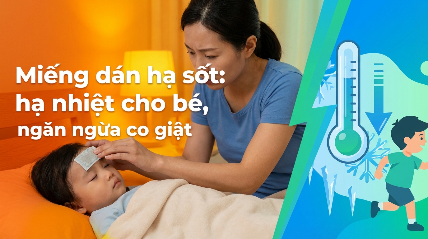 Miếng dán hạ sốt: hạ nhiệt cho bé, ngăn ngừa co giật