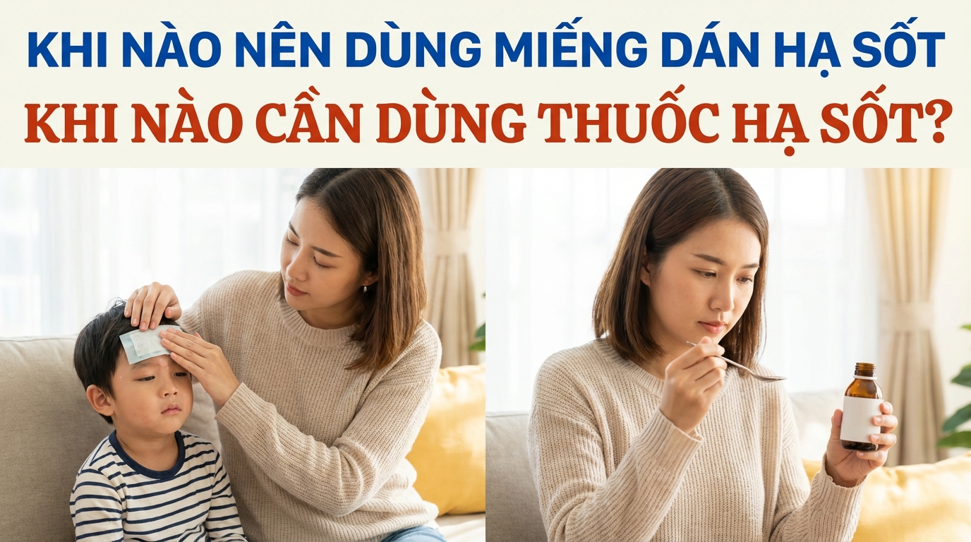 Khi nào nên dùng miếng dán hạ sốt, khi nào cần dùng thuốc hạ sốt?