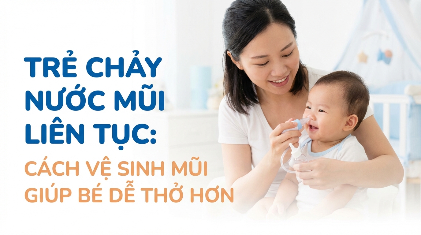 Trẻ chảy nước mũi liên tục: cách vệ sinh mũi giúp bé dễ thở hơn