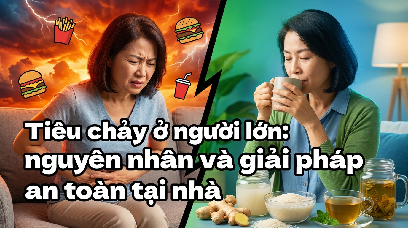 Tiêu chảy ở người lớn: nguyên nhân và giải pháp an toàn tại nhà