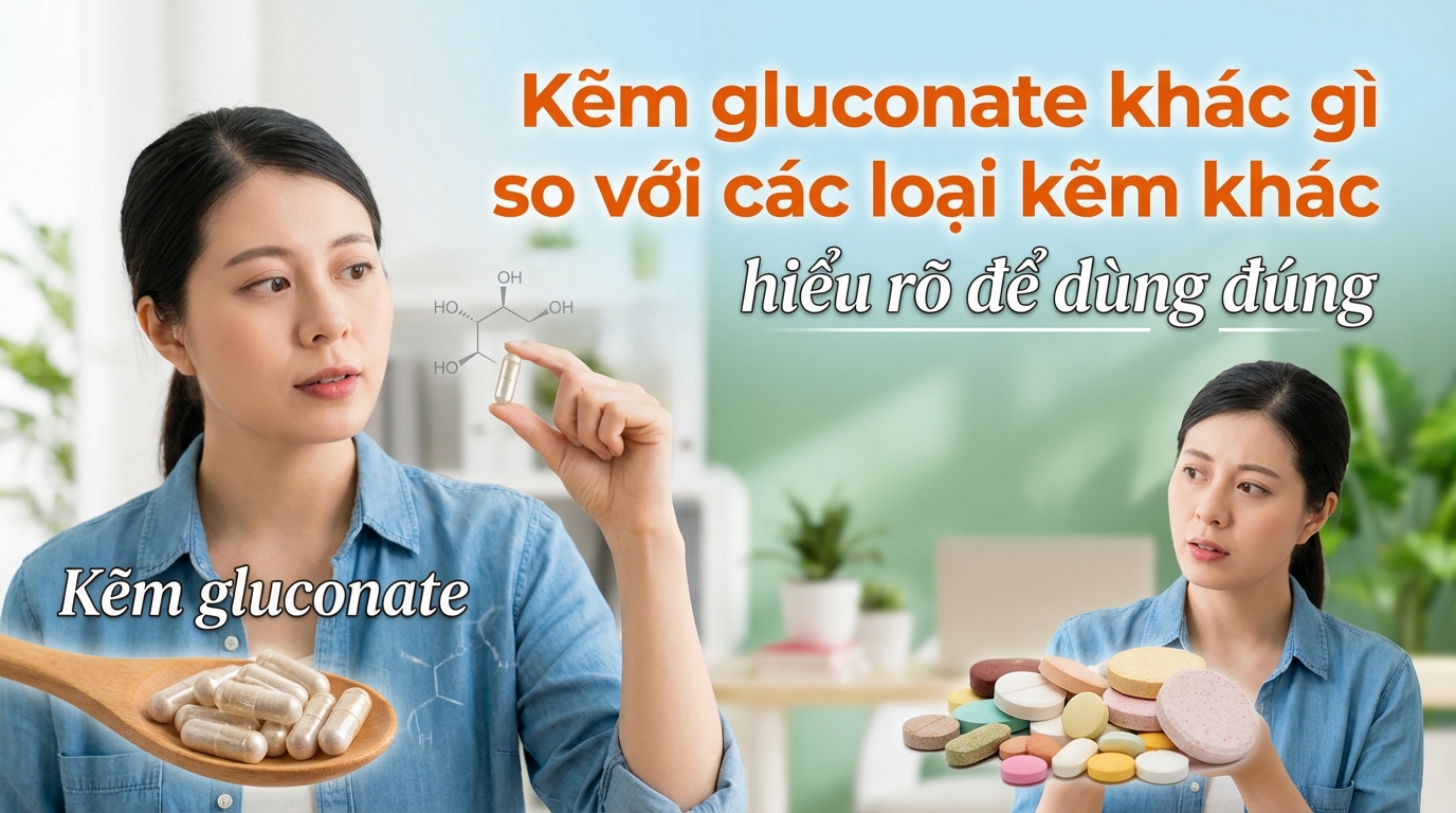 Kẽm gluconate khác gì so với các loại kẽm khác - hiểu rõ để dùng đúng