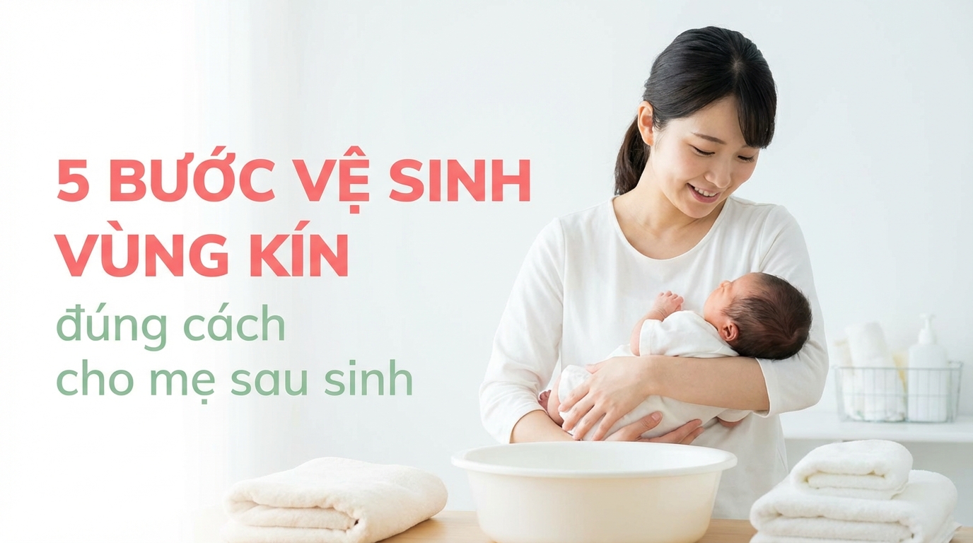 5 bước vệ sinh vùng kín đúng cách cho mẹ sau sinh