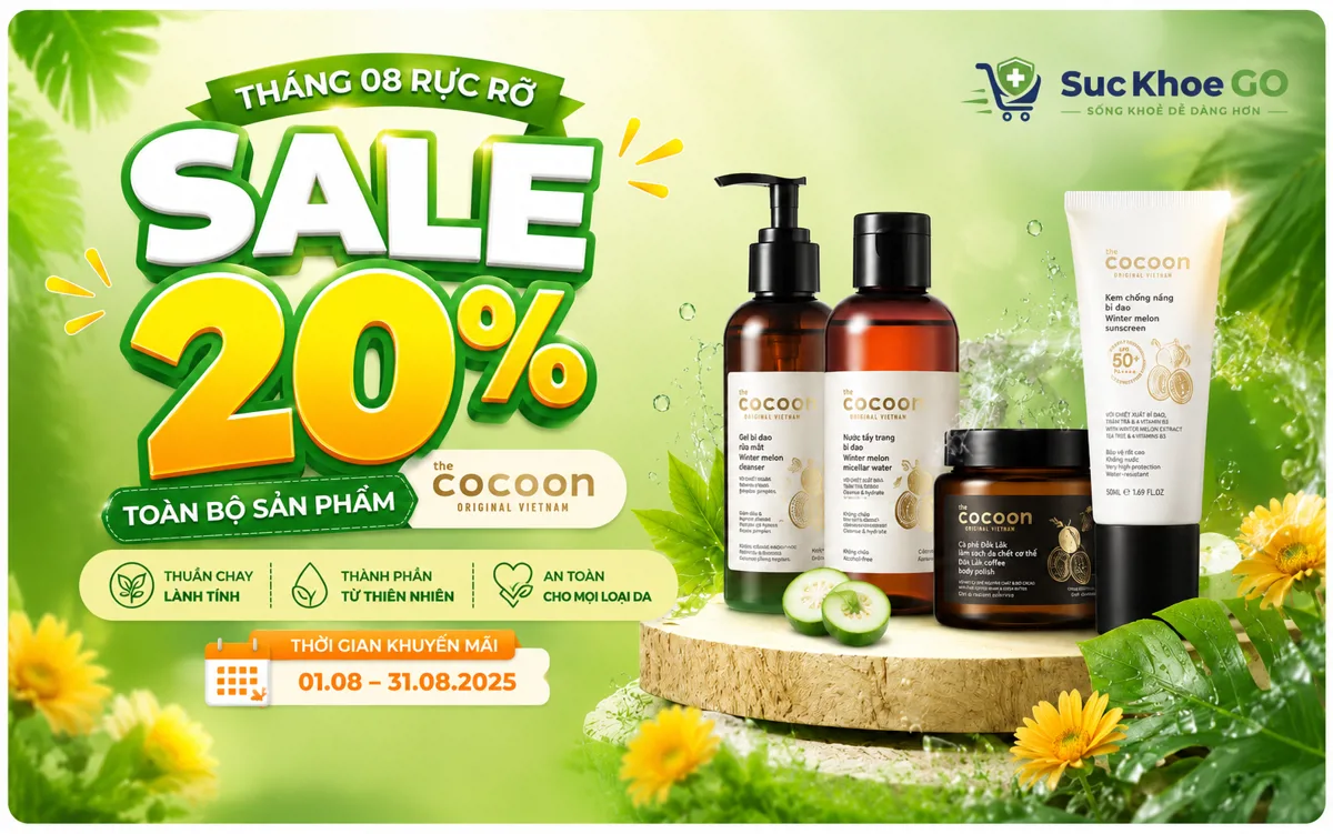Cocoon Sale Tháng 8/2026: Giảm 20% Toàn Bộ Sản Phẩm | Sức Khỏe Go