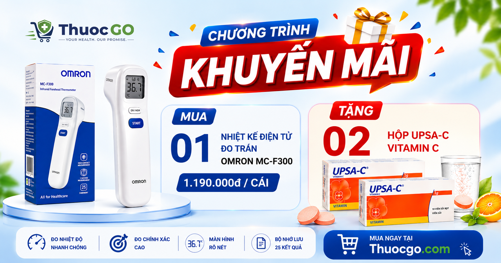 Nhiệt kế điện tử đo trán MC-F300