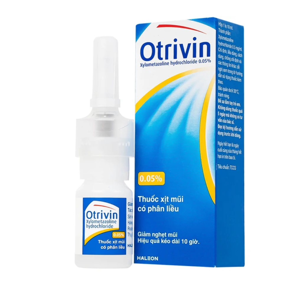 Thuốc xịt mũi Otrivin 0.05% GSK giảm triệu chứng nghẹt mũi, viêm mũi dị ứng (10ml)