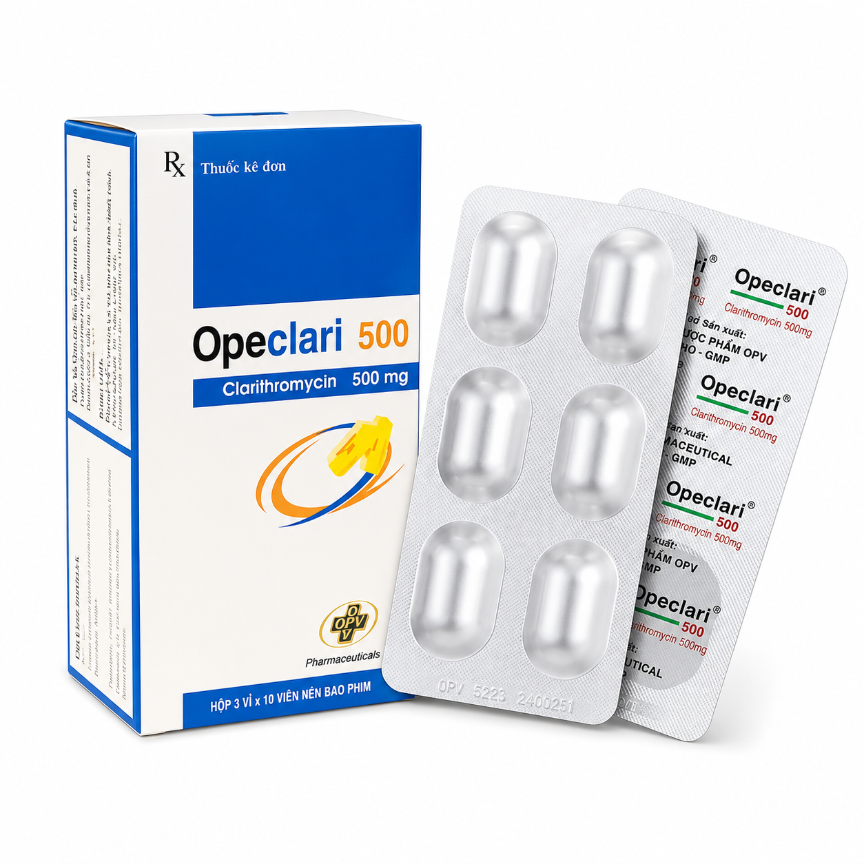 Thuốc Opeclari 500 (Hộp 2 vỉ x 7 viên)