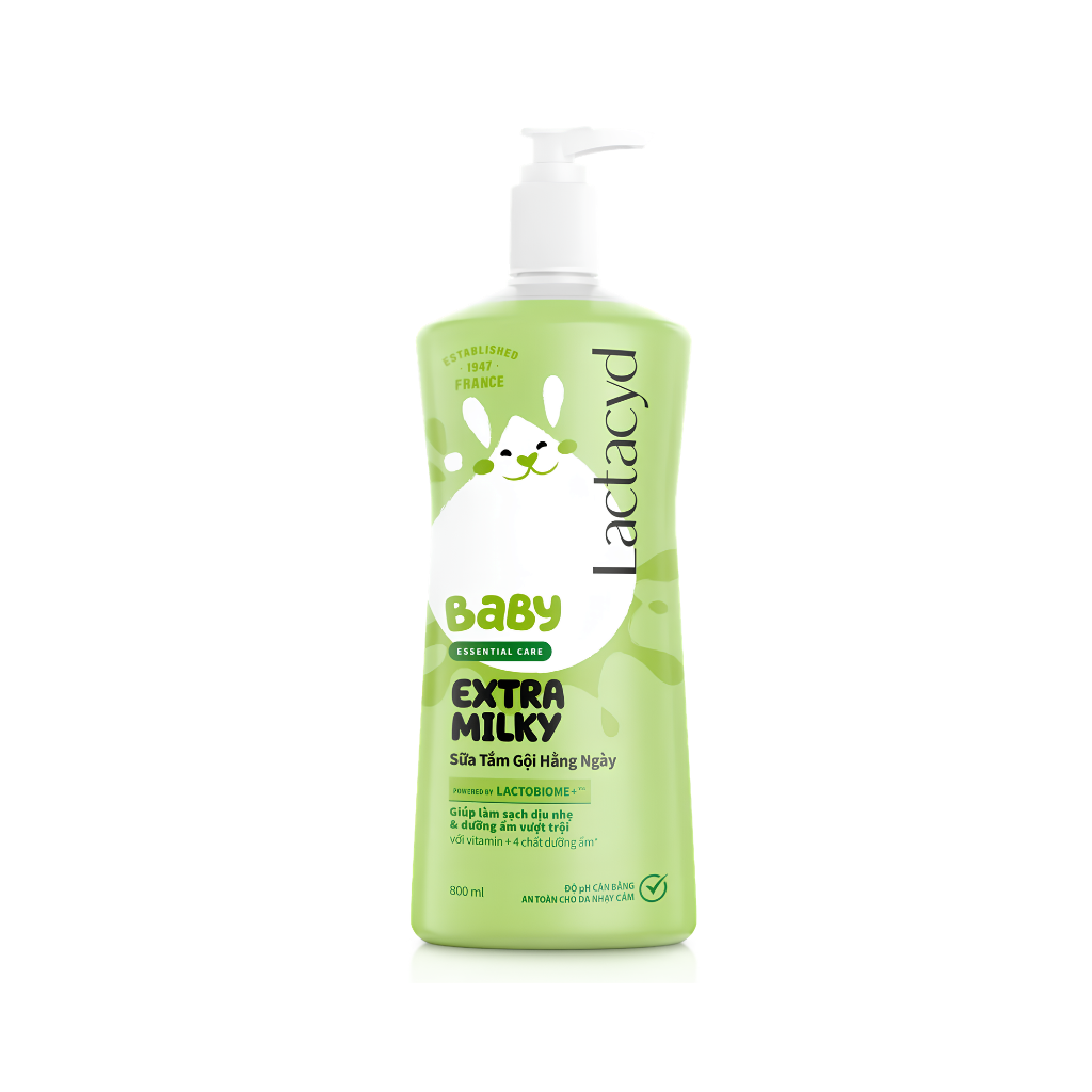 Sữa Tắm Gội Cho Bé Lactacyd Baby Extra Milky Bảo Vệ, Nuôi Dưỡng Da Và Tóc