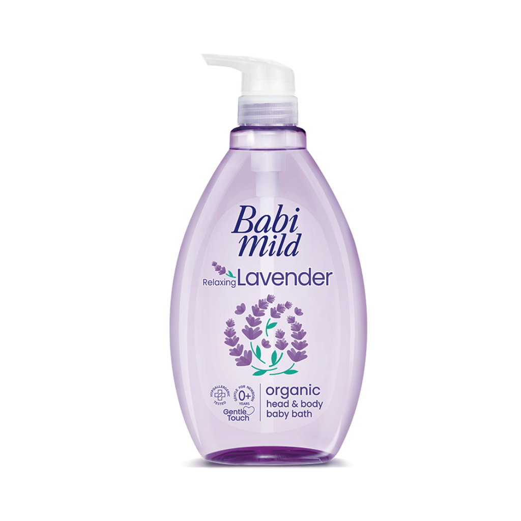Sữa Tắm Gội Trẻ Em Babi Mild Relaxing Lavender Head & Body Baby Bath 800ml