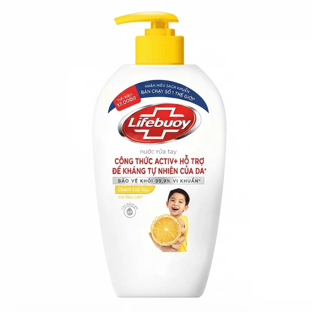 Nước Rửa Tay Lifebuoy Chanh Khử Mùi Diệt Khuẩn 180G