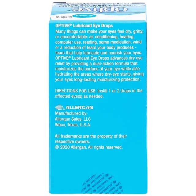 Thuốc Nhỏ Mắt Optive Allergan Giảm Nóng, Kích ứNg Và Khó Chịu Do Khô Mắt (15ml)