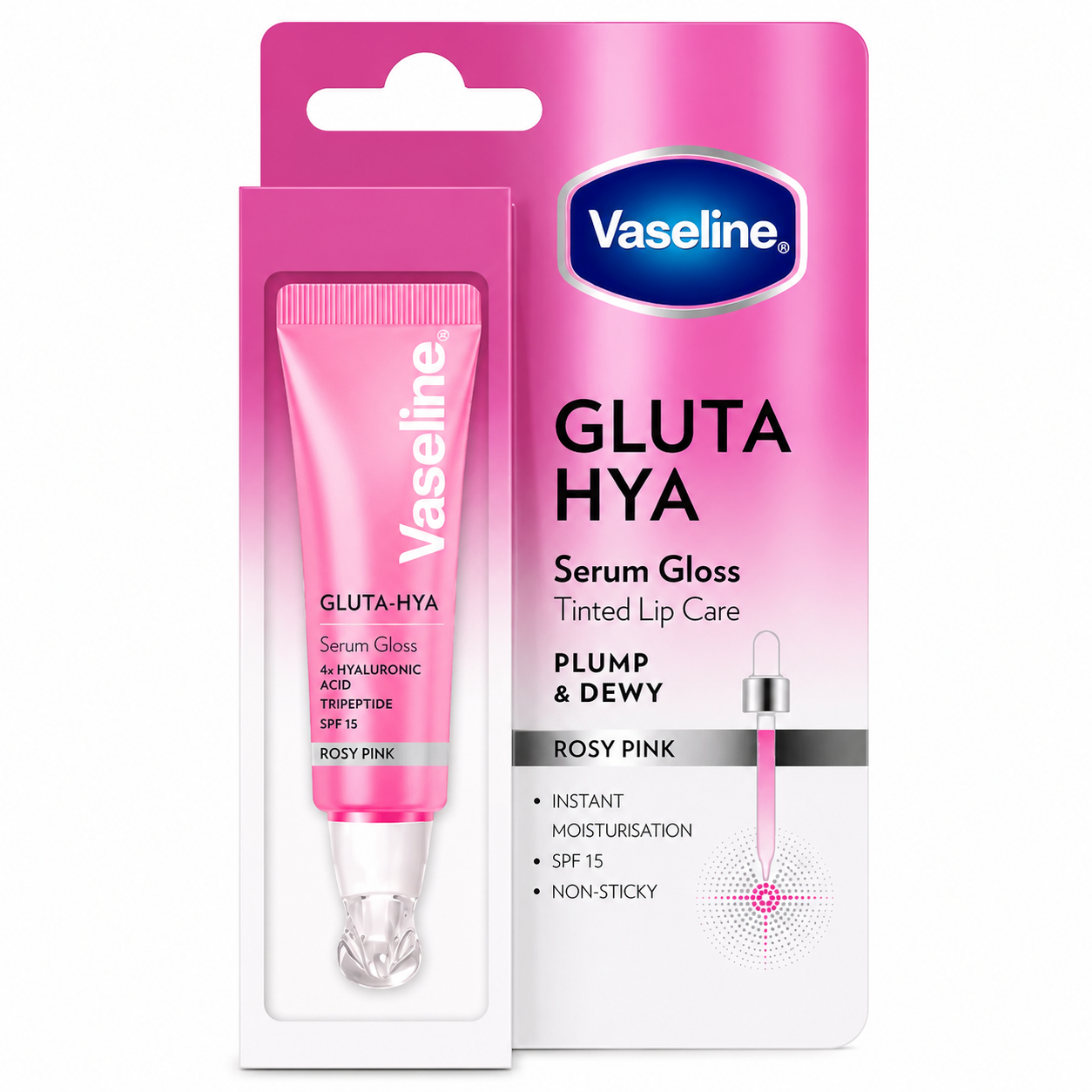 Son Serum Vaseline Gluta-hya Hồng (Tuýp 10ml)
