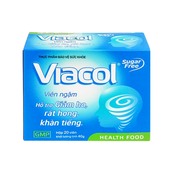 Viên ngậm Viacol (Hộp 5 vỉ x 4 viên)