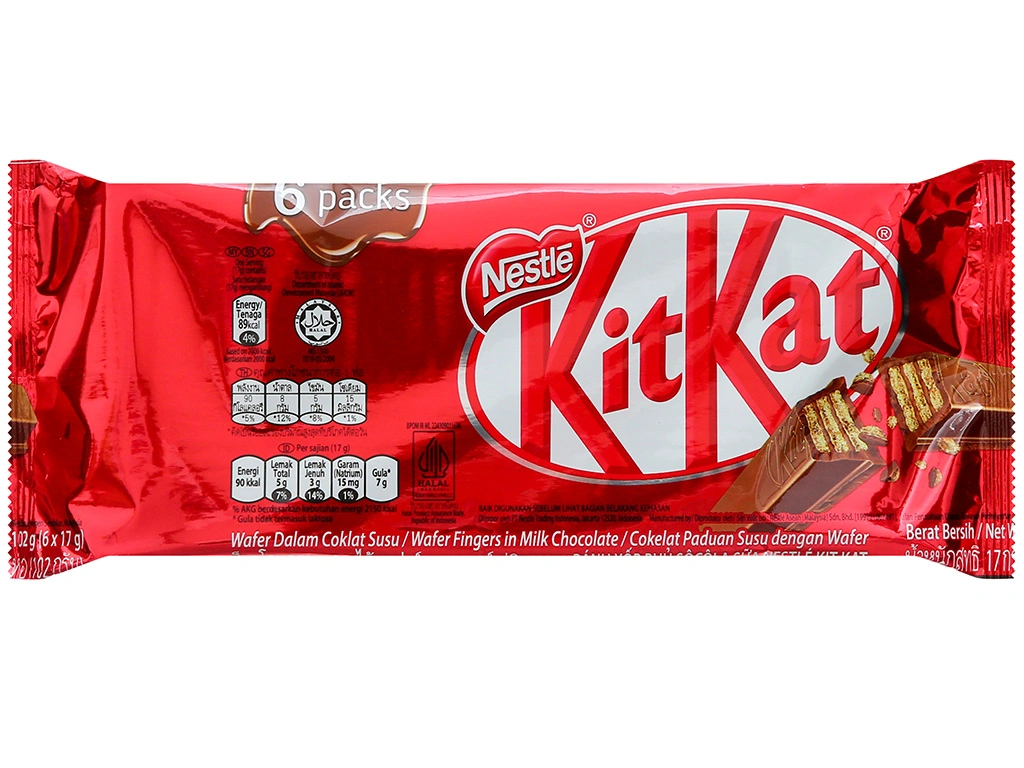 Bánh Xốp Phủ Socola KitKat Gói 102g