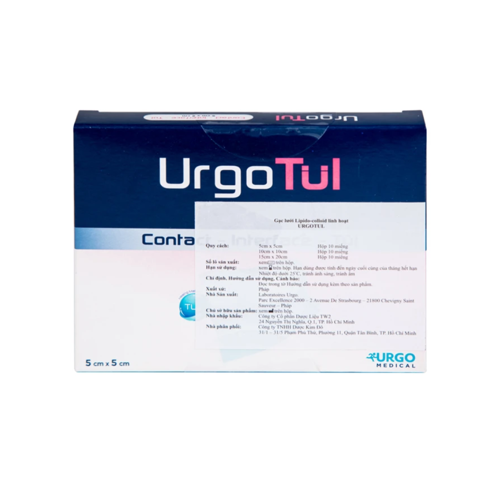 Gạc lưới vô trùng Urgotul (10 miếng) dùng băng các vết thương cấp và mãn tính