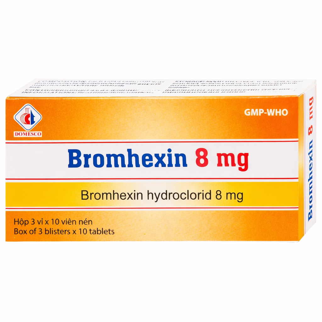 Bromhexin Domesco 8mg (Hộp 3 vỉ x 10 viên)