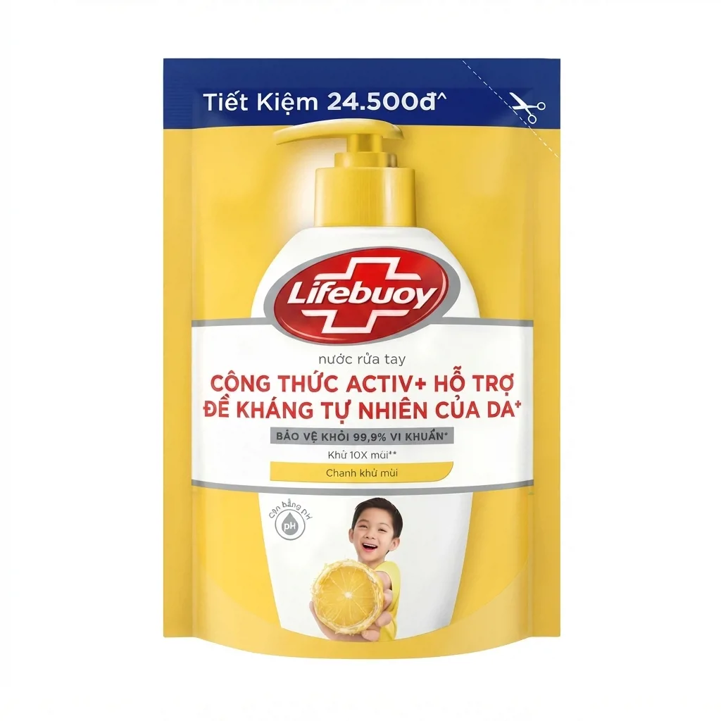 Nước Rửa Tay Lifebuoy Chanh Khử Mùi Diệt Khuẩn Túi 400G
