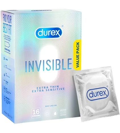 Bao Cao Su Durex Invisible Size 52 Mm (Hộp 16 Bao)