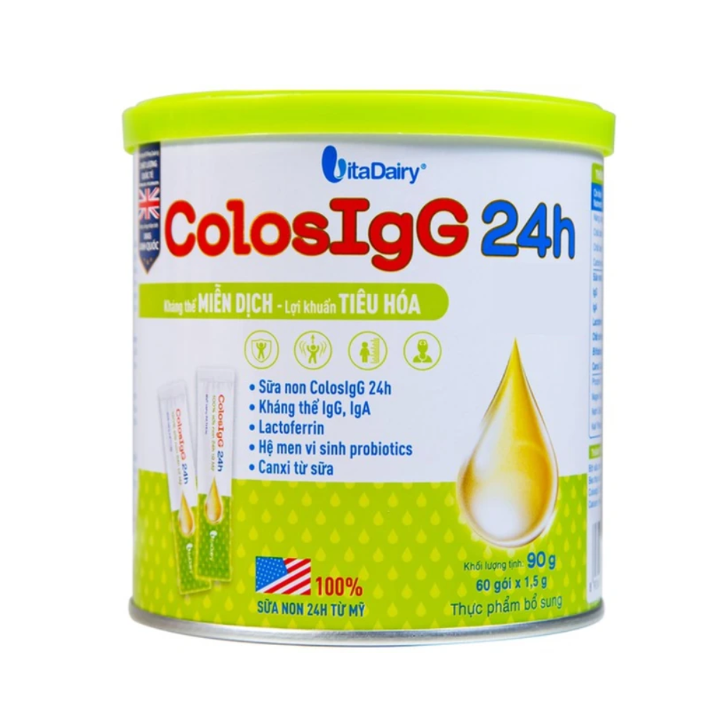 Sữa Non Hỗ Trợ Tăng Cường Miễn Dịch Và Tiêu Hóa Colosigg (Hộp 60 gói x 1.5g)
