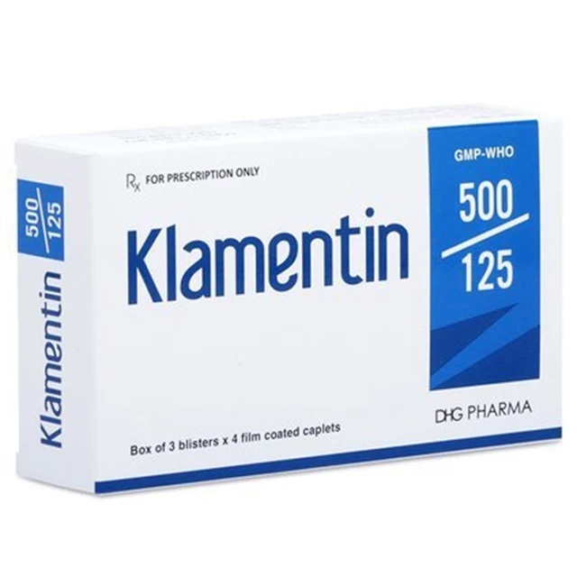 Klamentin 500/125 DHG (Hộp 3 vỉ x 4 viên)