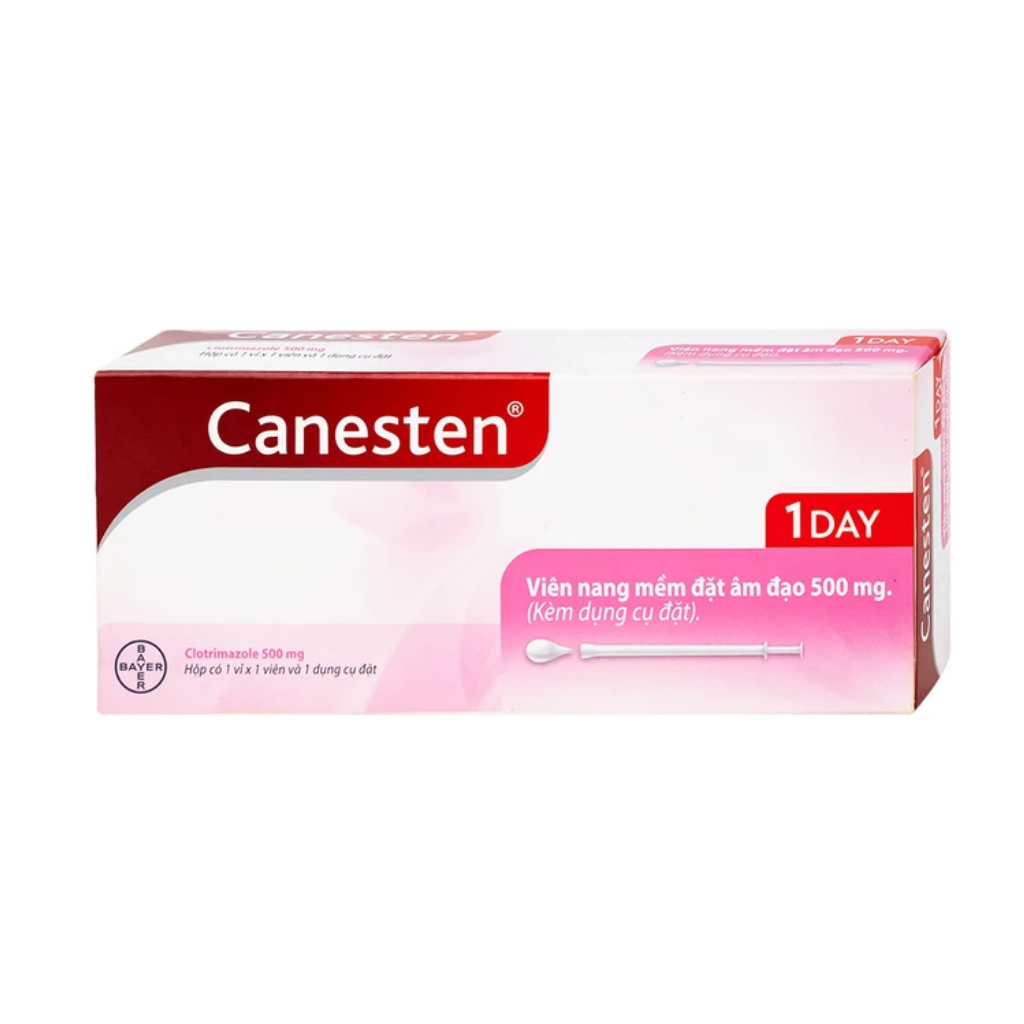 Viên Đặt Âm Đạo Canesten 1 Day 500mg Bayer (1 Vỉ x 1 Viên)