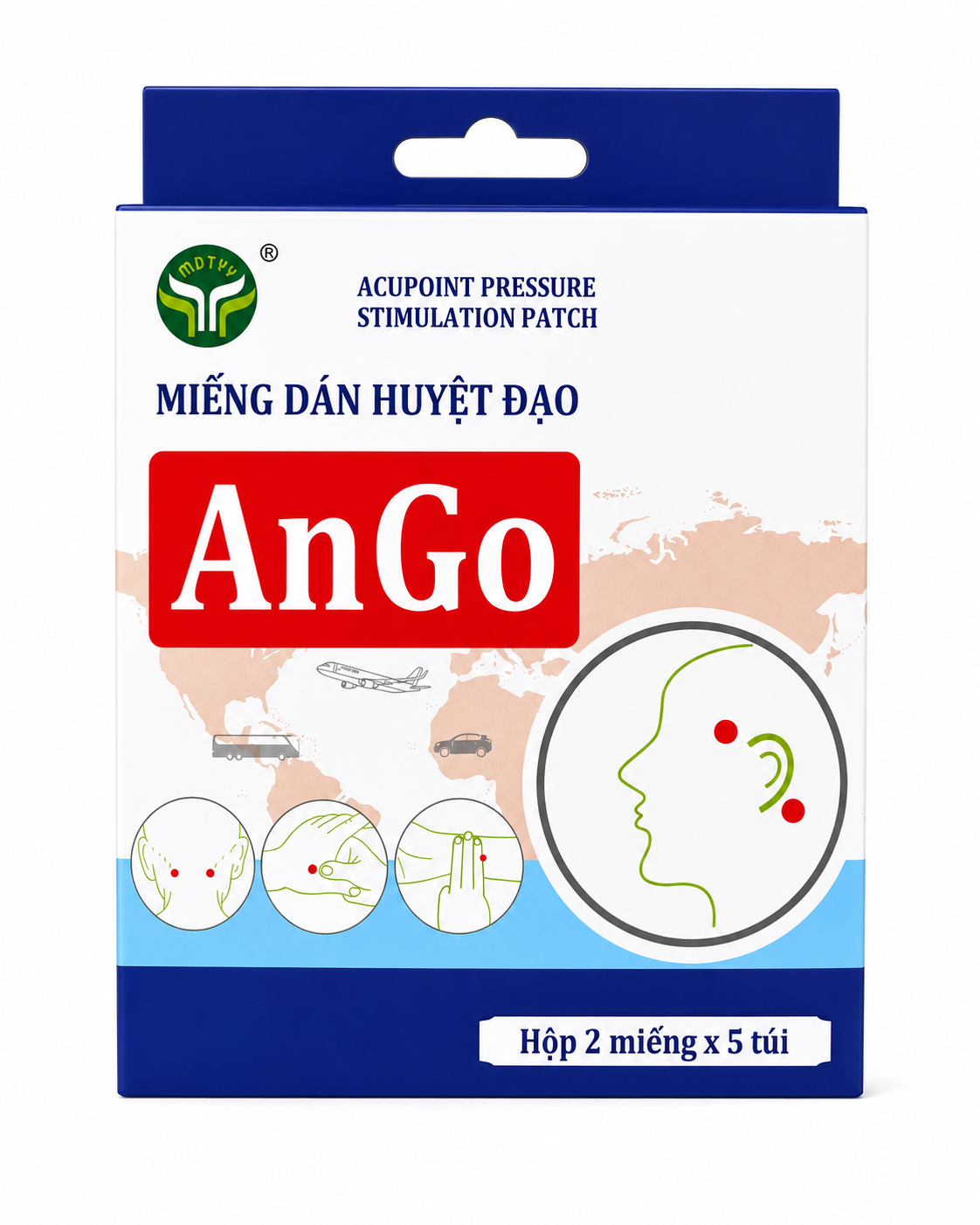 Miếng Dán Huyệt Đạo An Go (Hộp 2 miếng x 5 túi)