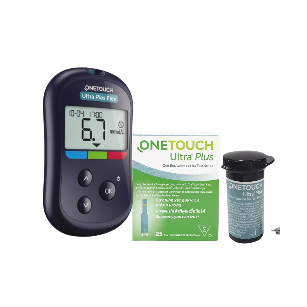 Bộ máy + que thử dh onetouch ultra plus flex mmol