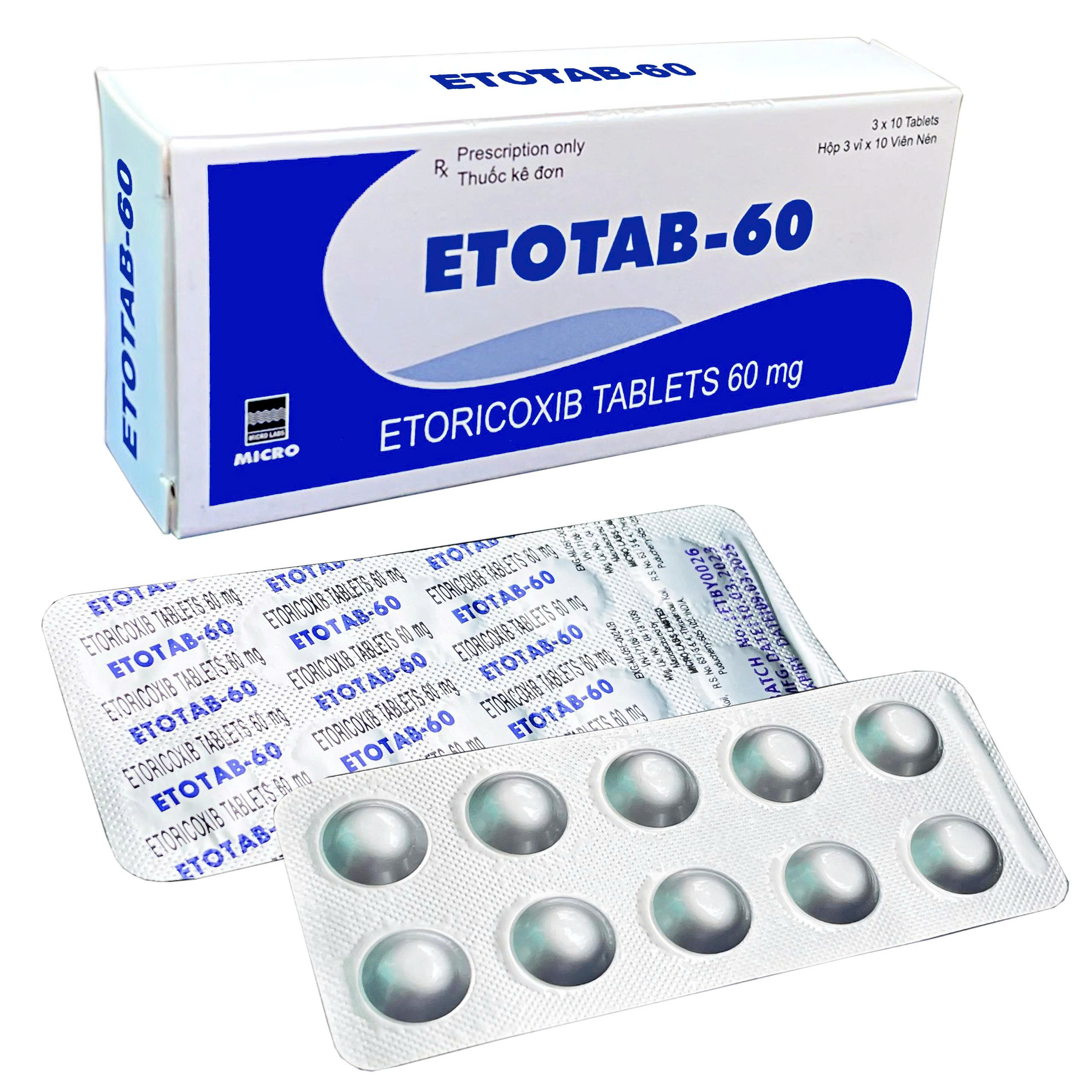 Etotab-60 Micro 3 vỉ x 10 viên - Điều trị viêm xương khớp