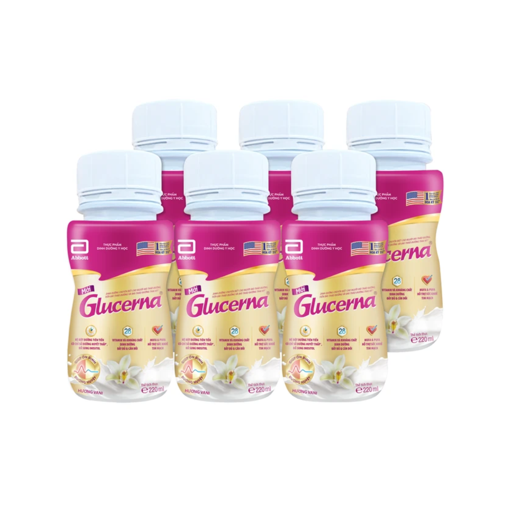 Sữa Glucerna Abbott Hương Vani Bổ Sung Dinh Dưỡng Đặc Biệt Cho Người Đái Tháo Đường (Lốc 6 chai)