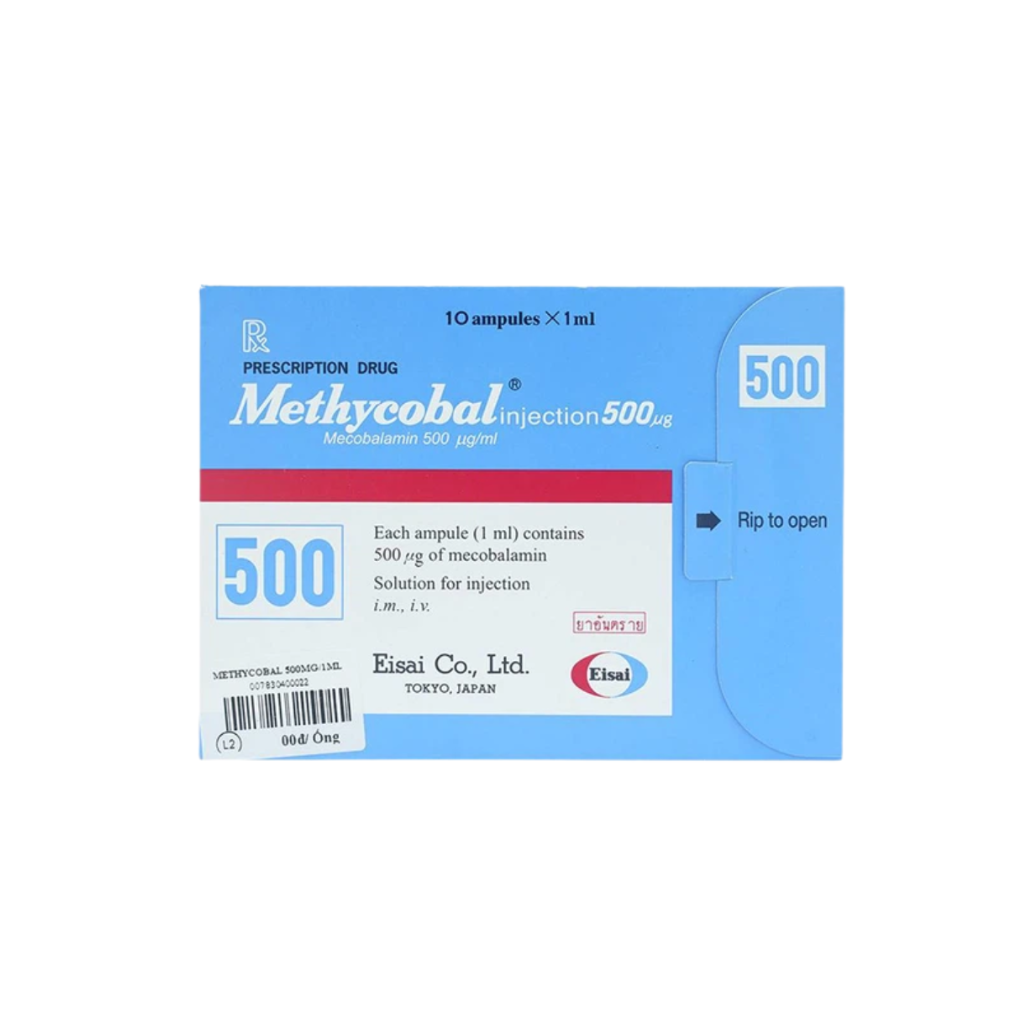 Dung dịch tiêm Methycobal Injection 500µg Eisai (Hộp 10 ống x 1ml)