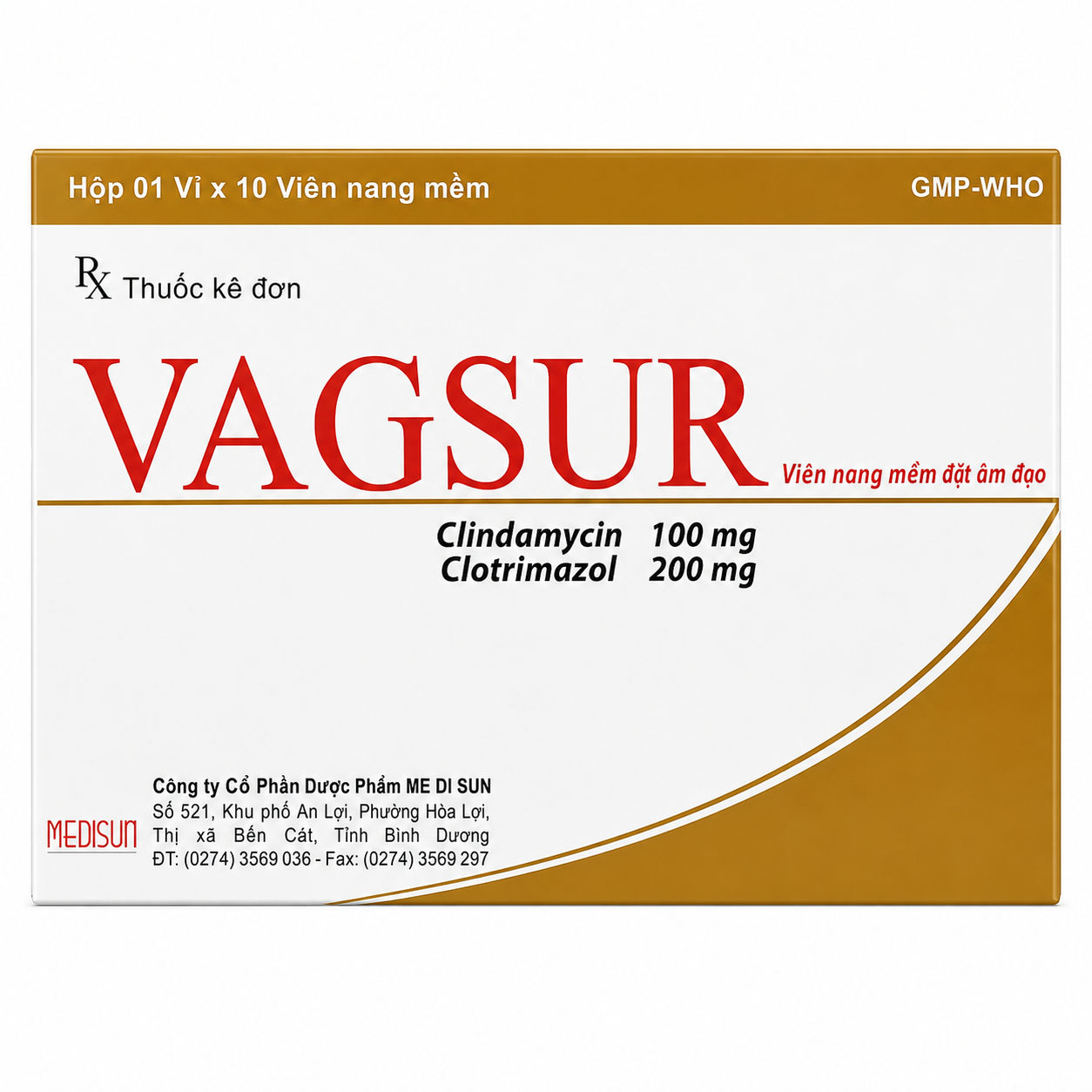 Thuốc Vagsur Medisun điều trị nấm âm đạo (1 vỉ x 10 viên)