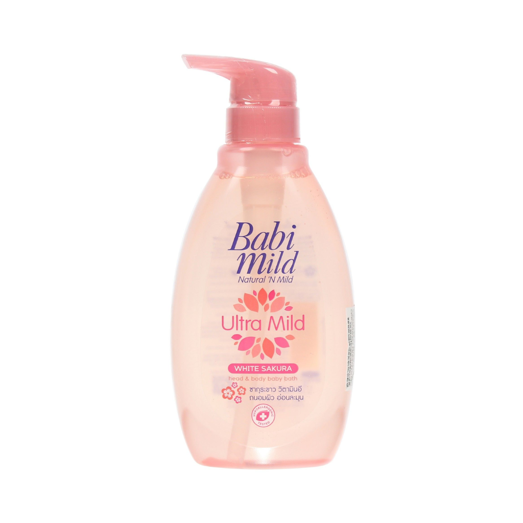 Sữa Tắm Gội Trẻ Em Babi Mild Strawberry Shake Head & Body Baby Bath 380ml