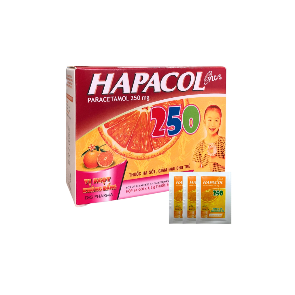 Hapacol 250 DHG (Hộp 24 gói)