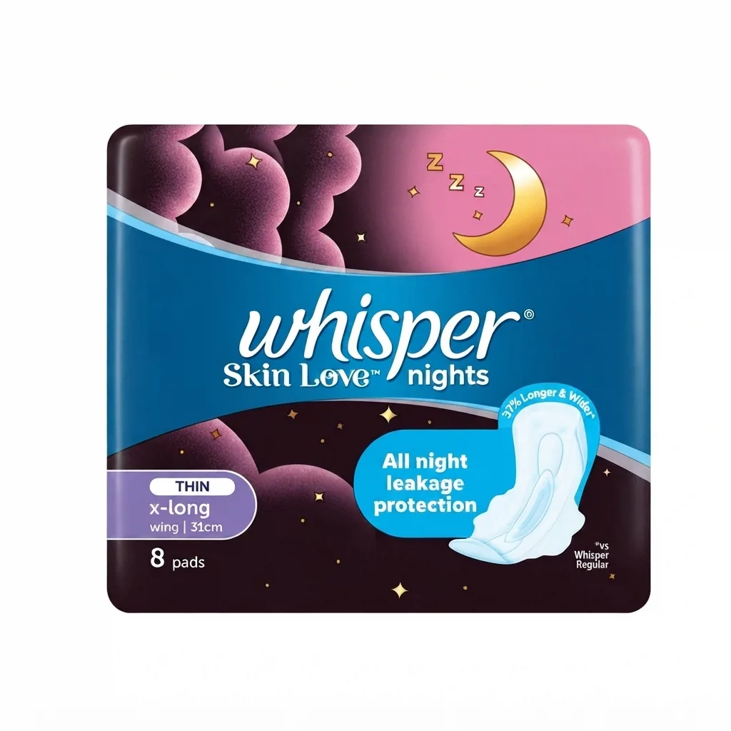 Băng Vệ Sinh Whisper Siêu Mỏng Ban Đêm 31cm 8 Miếng Số lượng Số lượng