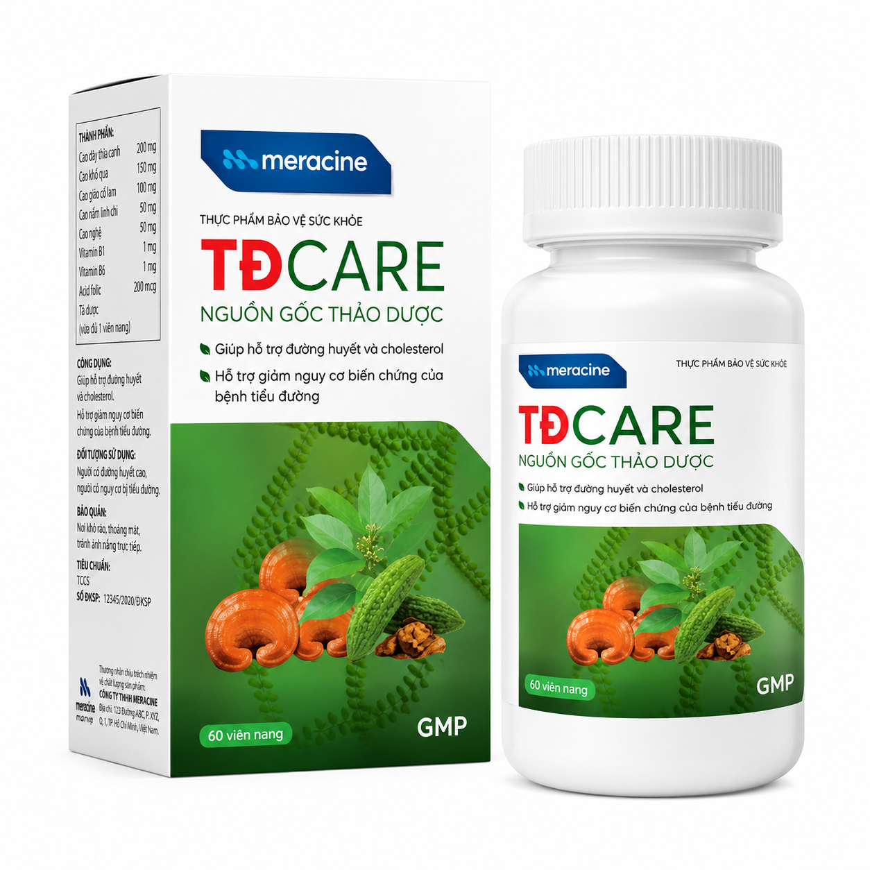 Viên Uống TĐ Care Giúp Hạ Và Duy Trì Ổn Định Đường Huyết (Hộp 60 viên)