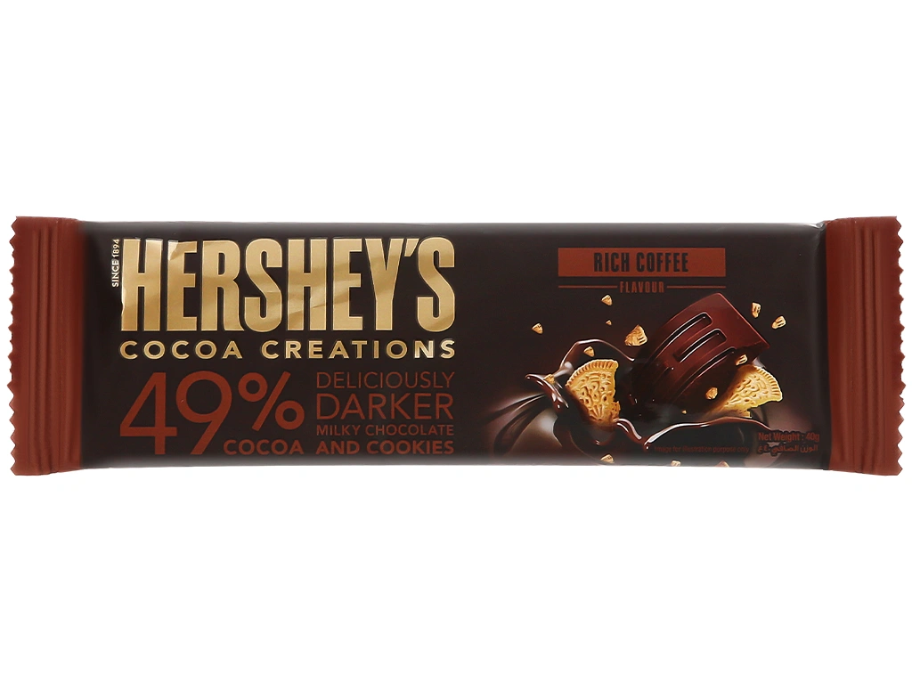 Socola đen với bánh quy bơ hương cà phê Hershey's thanh 40g