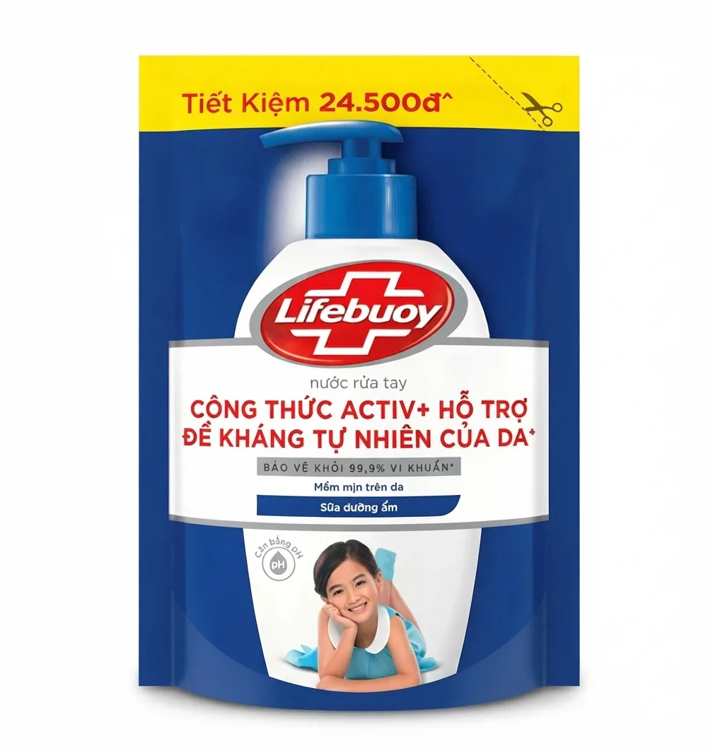 Nước Rửa Tay Lifebuoy Sữa Dưỡng Ẩm Túi 400G