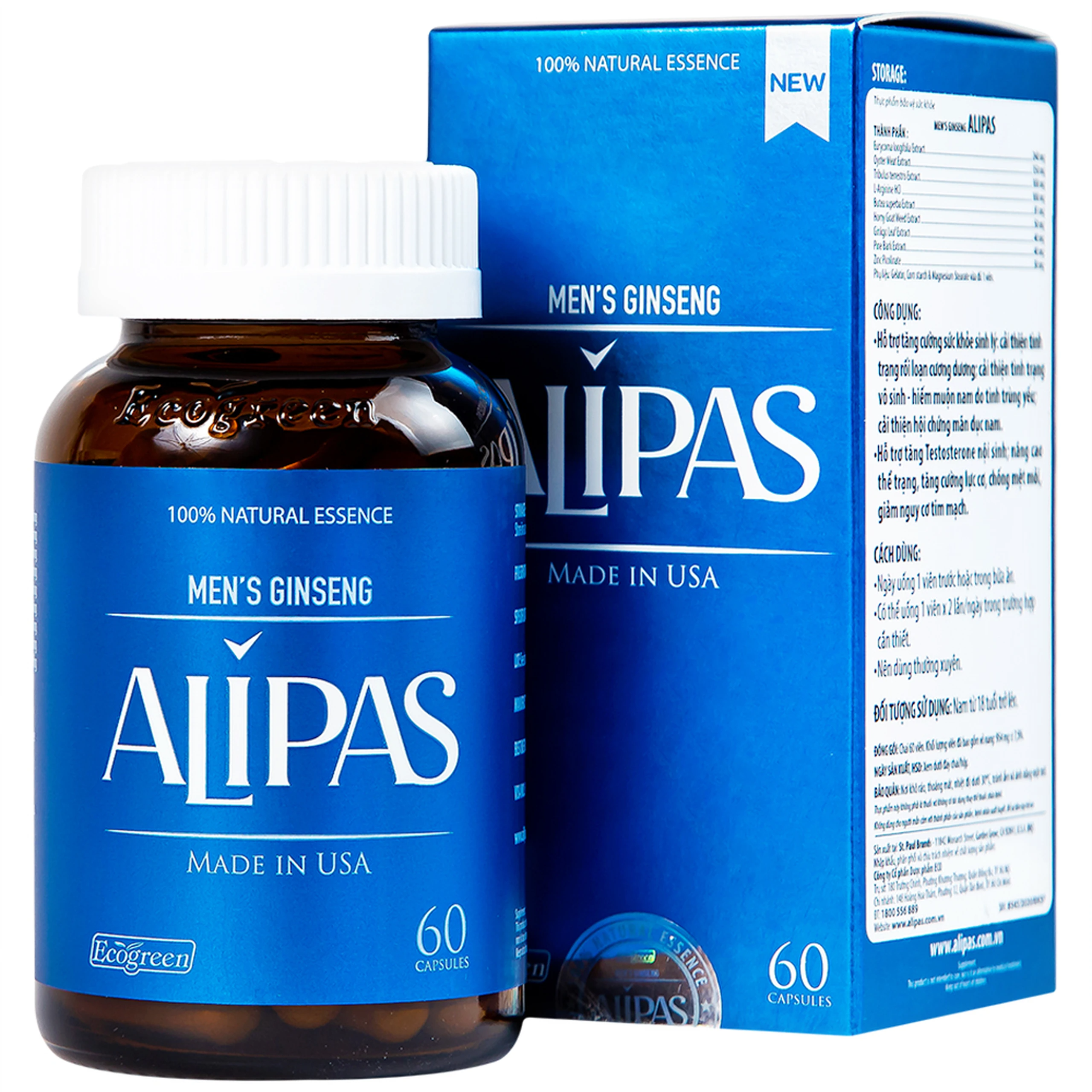 Viên Uống Men’s Ginseng Alipas Ecogreen (Hộp 60 viên)