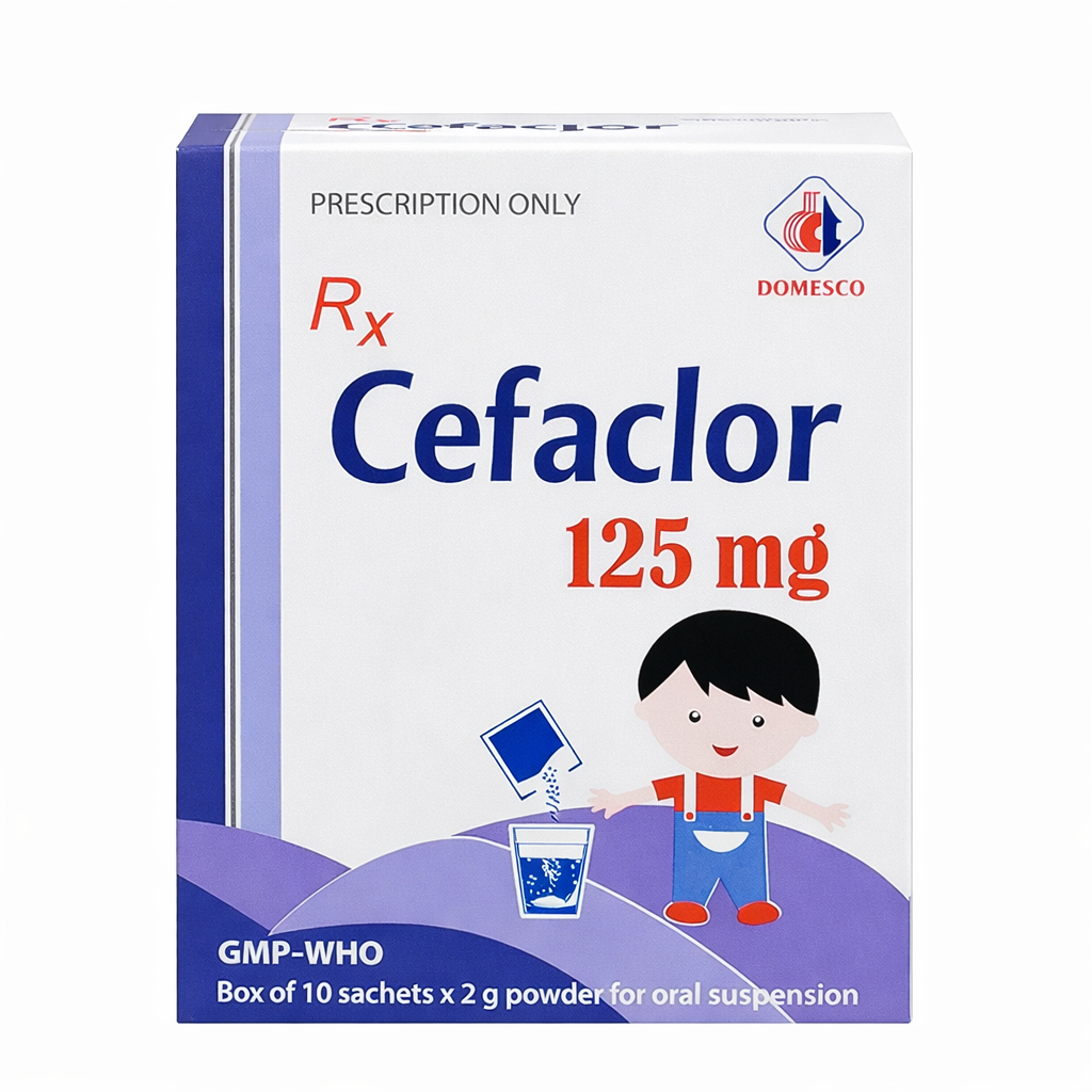 Cefaclor 125mg (Hộp 10 gói x 2g)