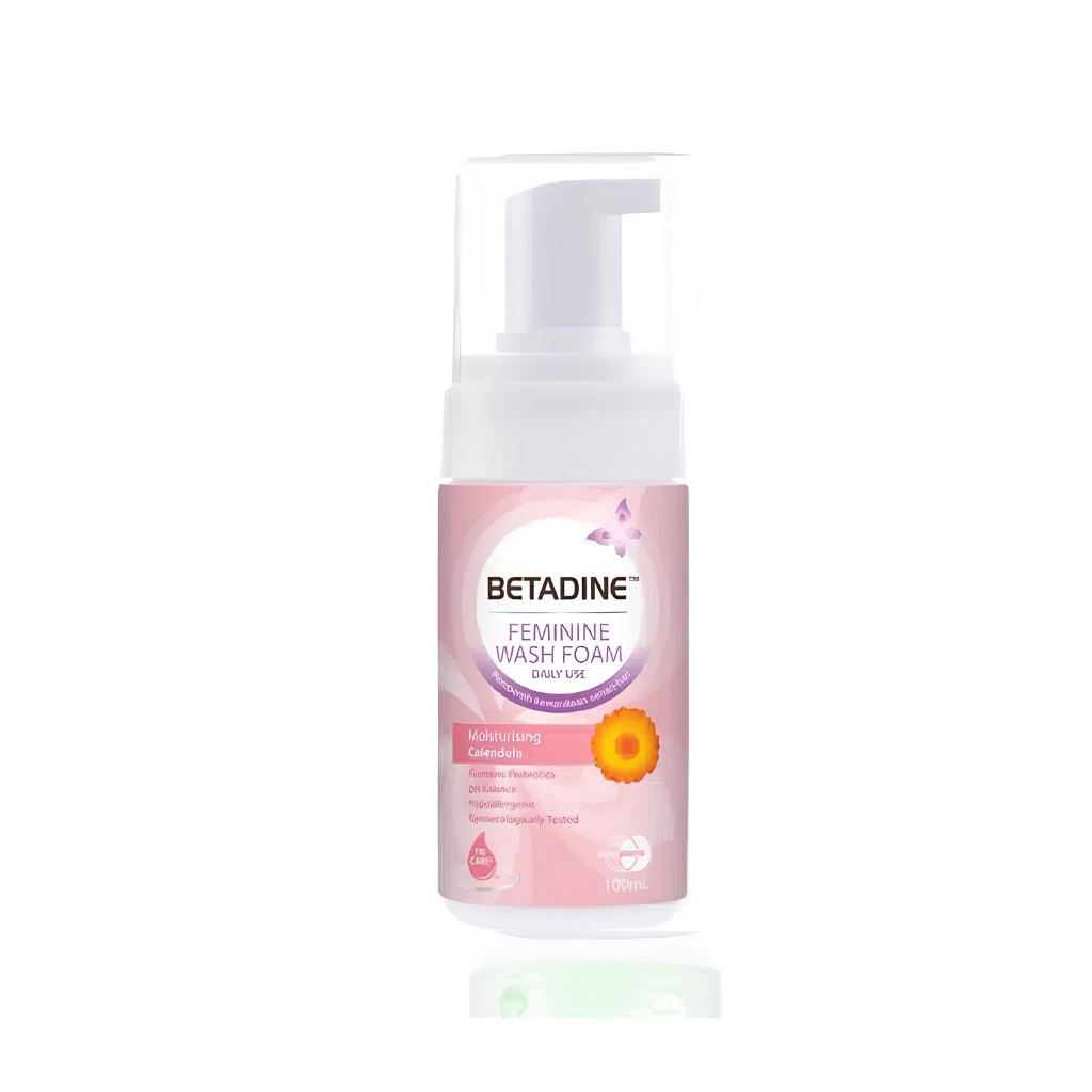 Dung dịch vệ sinh phụ nữ Betadine Feminine Wash Foam Moisturizing Calendula 100ml