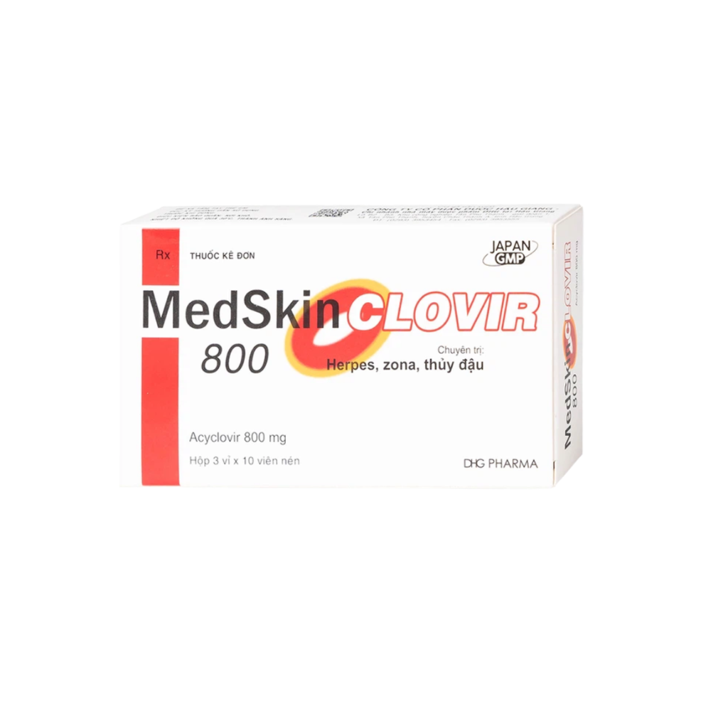 MedSkin Clovir 800 DHG (Hộp 3 vỉ x 10 viên)