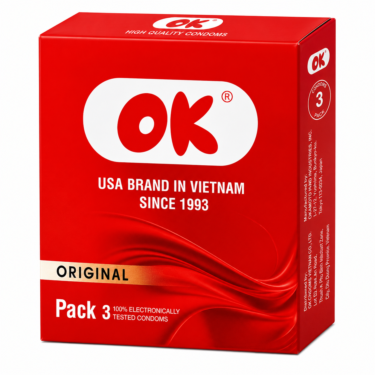 Bao cao su OK Original không mùi (Hộp 3 cái)