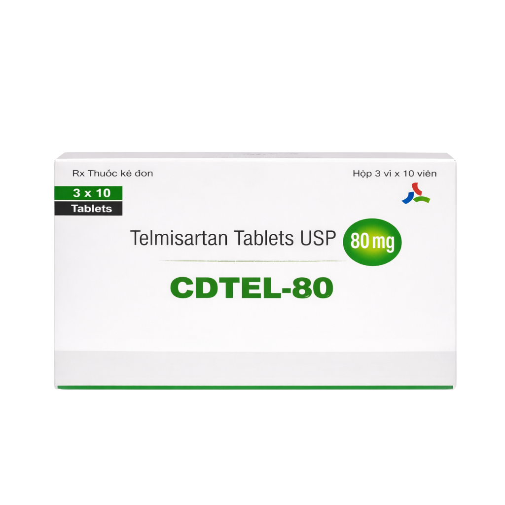 Thuốc CDTEL-80 Telmisartan 80mg (Hộp 3 vỉ x 10 viên)