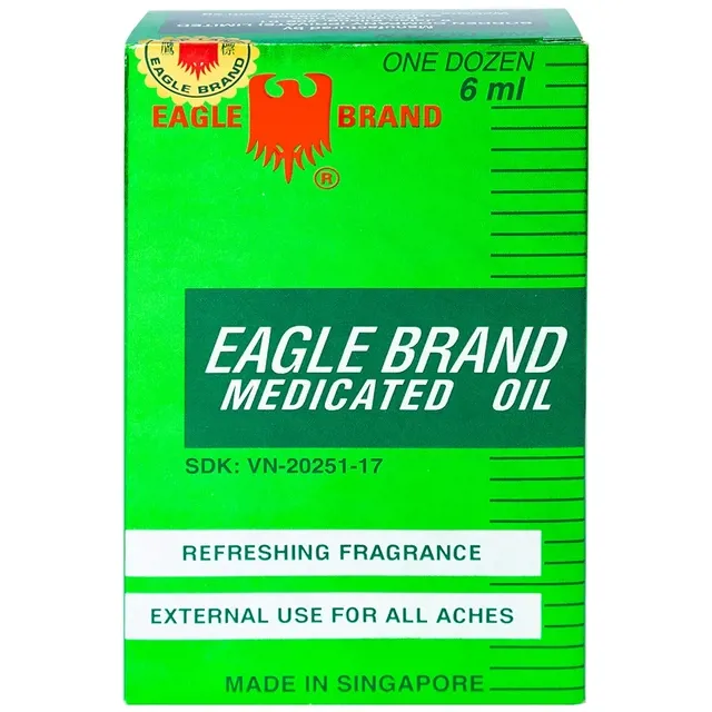 Dầu gió xanh Con Ó Eagle Brand Medicated Oil giảm nhức đầu, cảm cúm, đau lưng, viêm khớp