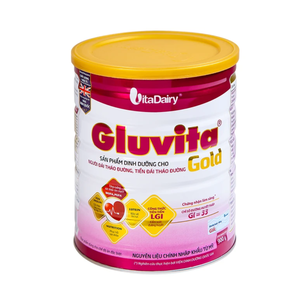 Sữa Bổ Sung Dinh Dưỡng Cho Người Đái Tháo Đường Gluvita Gold Vitadairy (Chai 900g)